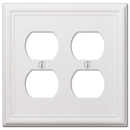 Amerelle Wall Plate, Number of Gangs: 2 gang Stamped Steel, White 149DDW
